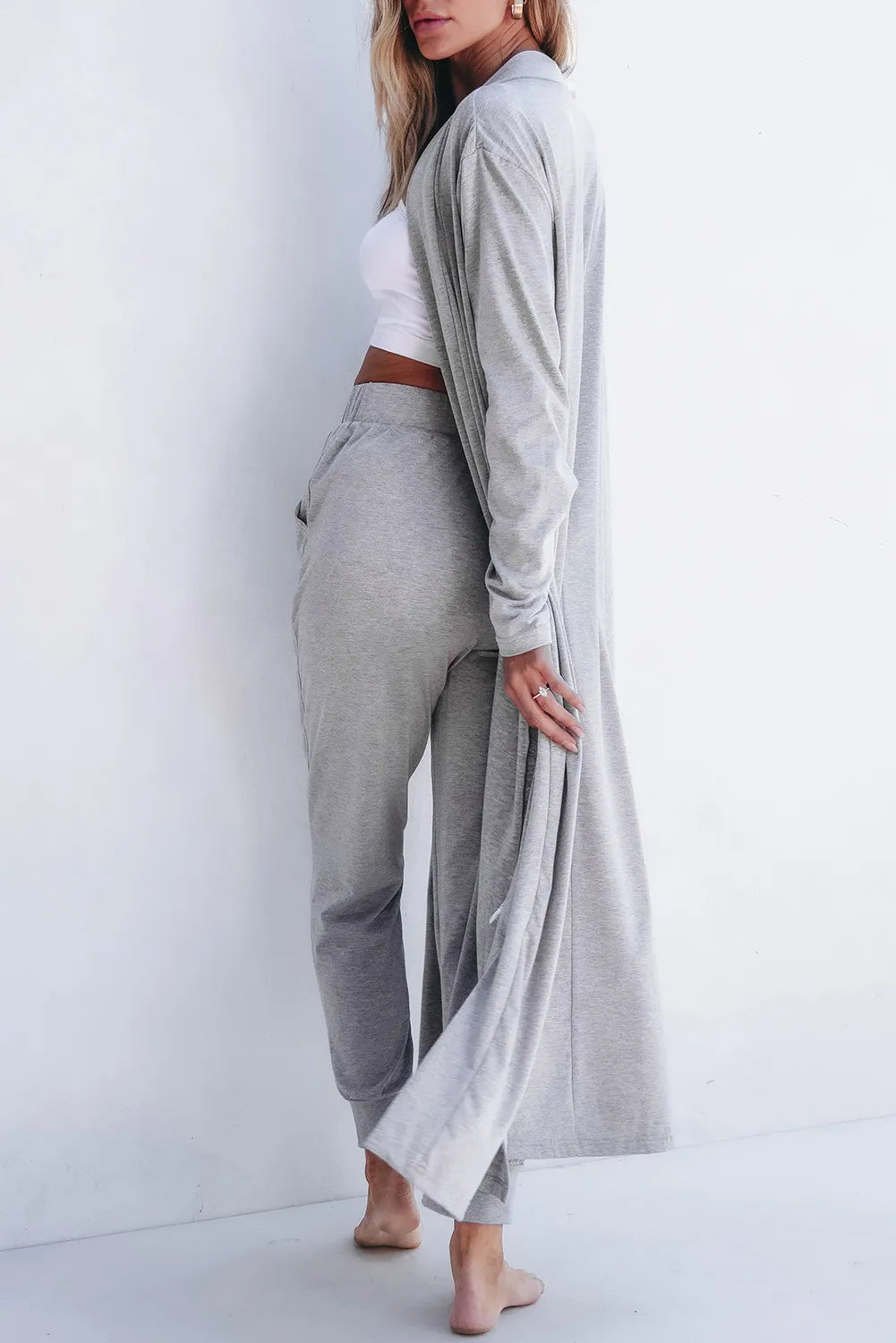 Lay Day Long Sleeve Cardigan and Pants Lounge Set