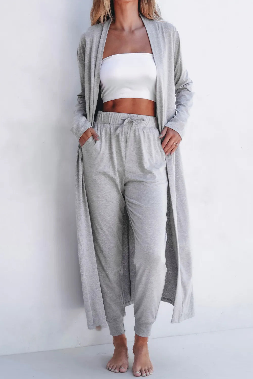 Lay Day Long Sleeve Cardigan and Pants Lounge Set