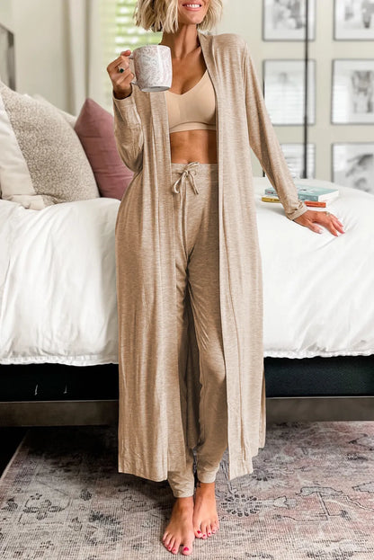 Lay Day Long Sleeve Cardigan and Pants Lounge Set