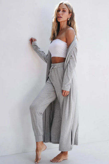 Lay Day Long Sleeve Cardigan and Pants Lounge Set