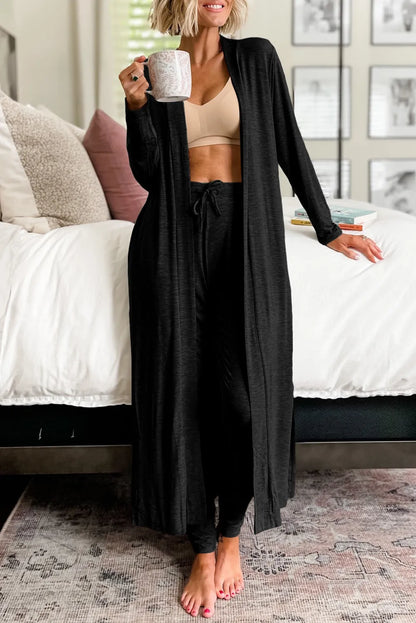 Lay Day Long Sleeve Cardigan and Pants Lounge Set