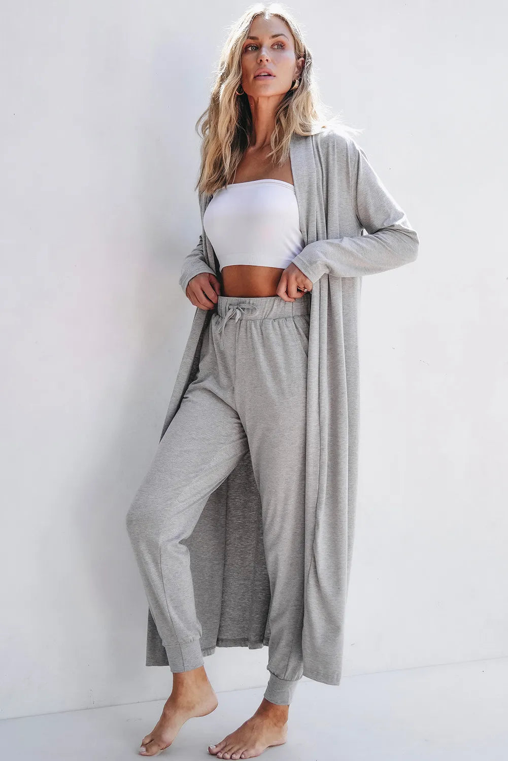 Lay Day Long Sleeve Cardigan and Pants Lounge Set